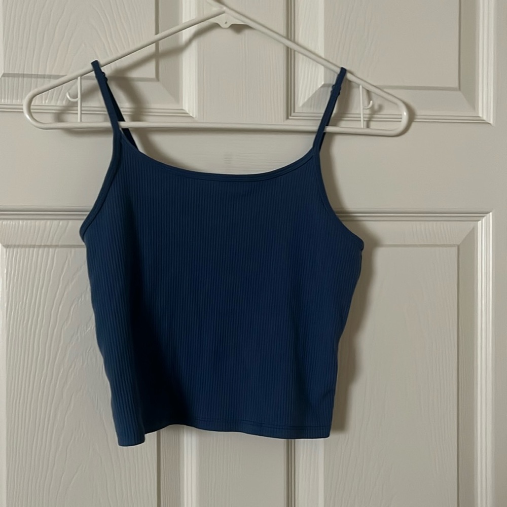 blue american eagle cropped tank